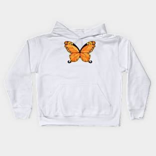 Orange Butterfly Wings Kids Hoodie